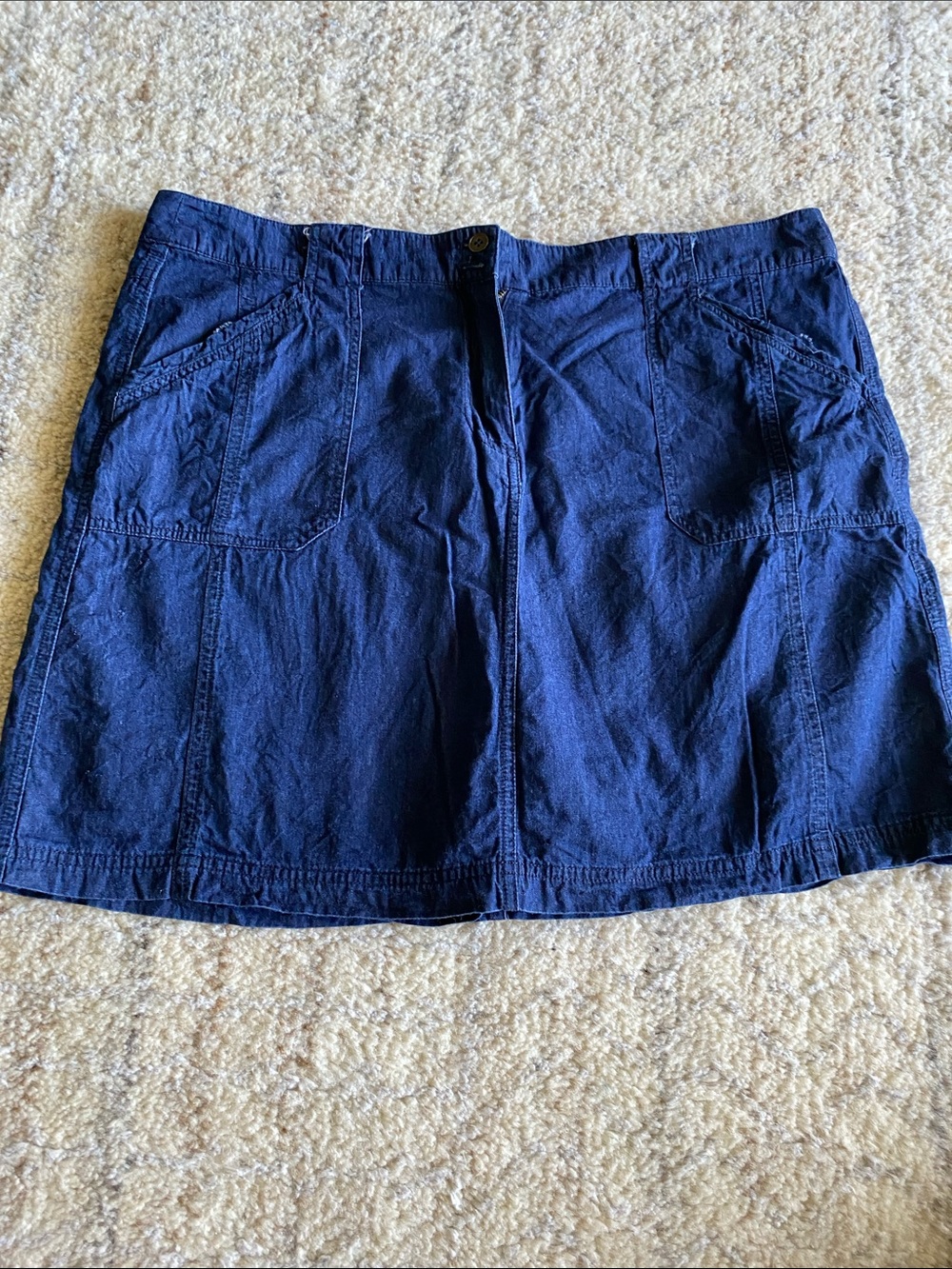 Casual Navy Denim Skort